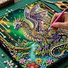 DIY Pearl Painting Forest Dragon with Frame for Home Wall Decor(25x25cm)