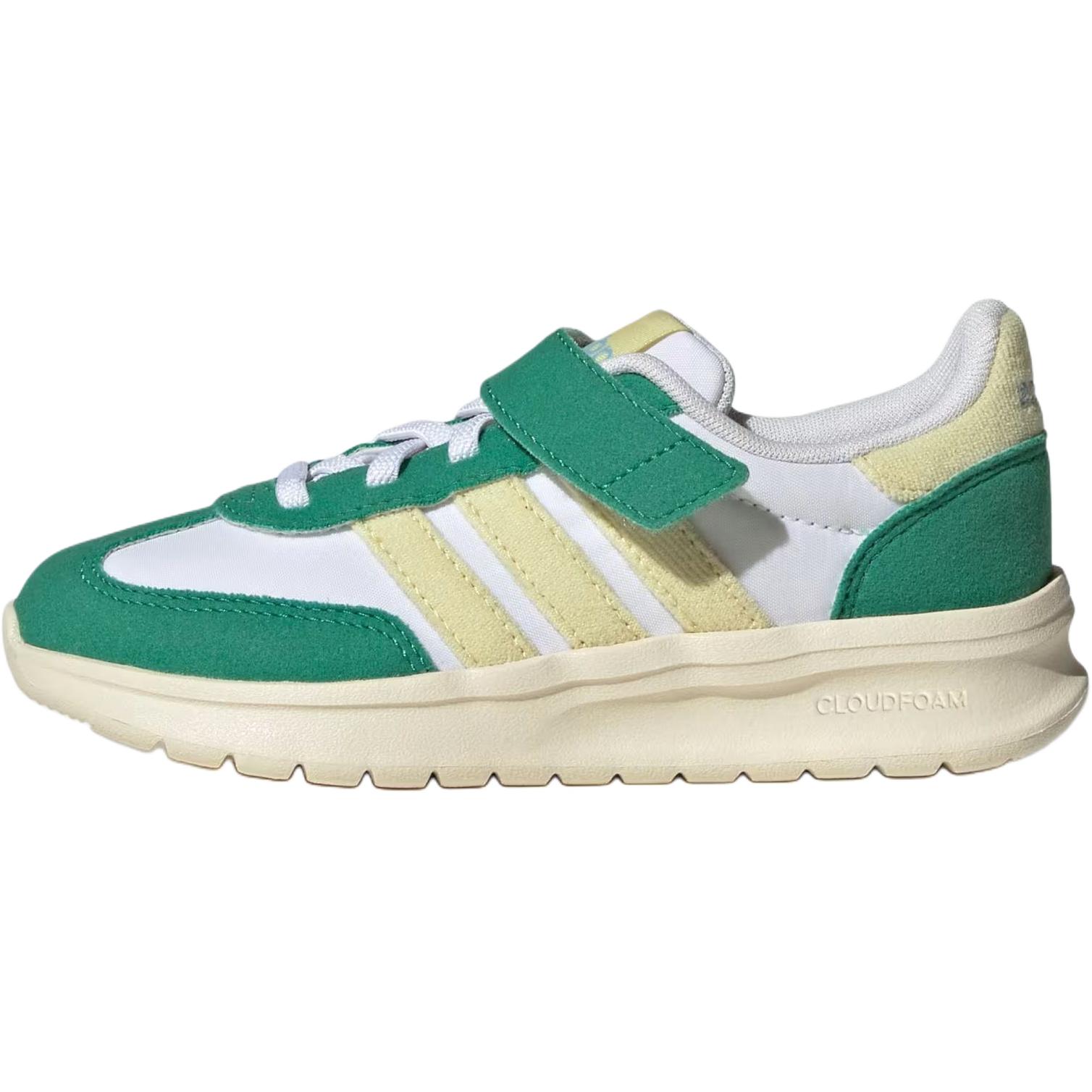 Adidas RUN 70s 2.0 Anti Slip Wear Resistant Low Top Kids' Running Shoes White/Yellow/Green Kids'
