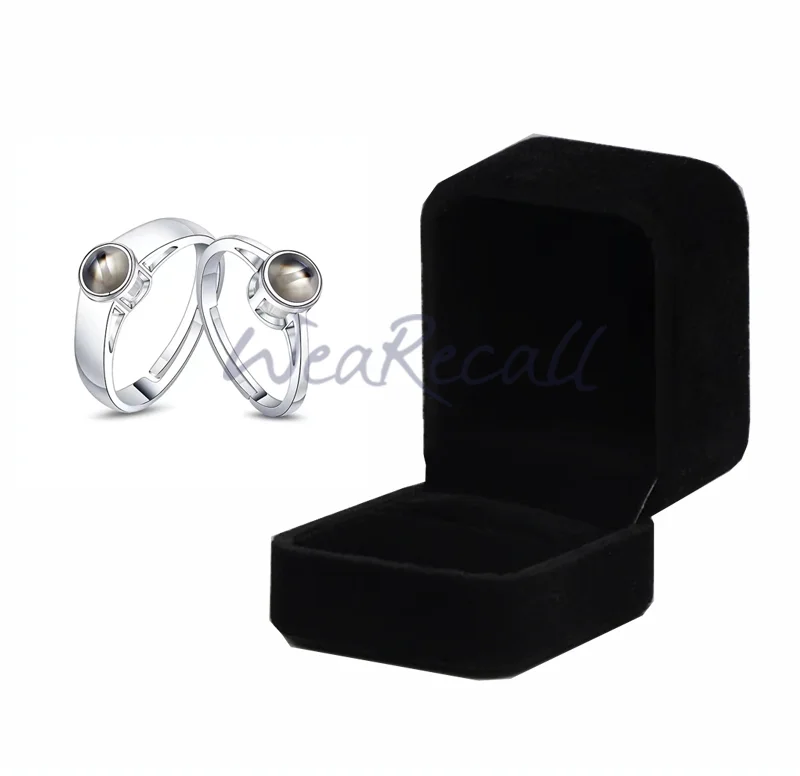 Projector Picture Custom Personalized Photo Couple Rings 925 Silver wetirmss