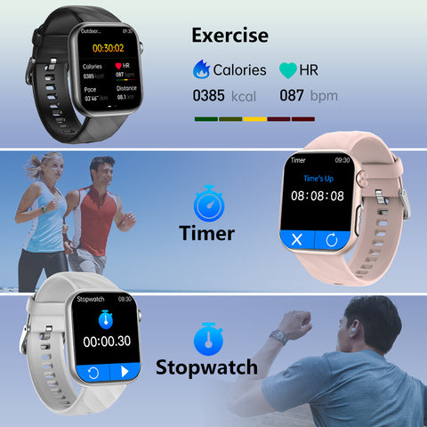 GT5 Pro Max Blood Glucose Watch With BP+HRV+ECG(EKG)+SOS+Stress+Sleep Monitoring