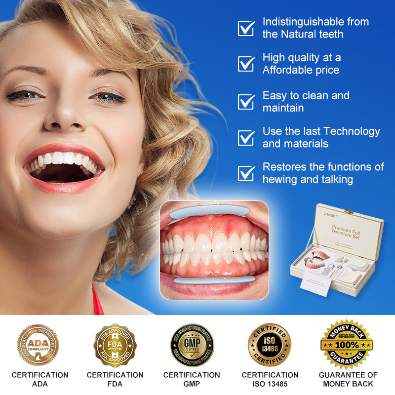 (Affordable Beauty🧏‍♀️🧏‍♂️)--Laozik™ --Advanced Customized Full Denture Set🦷