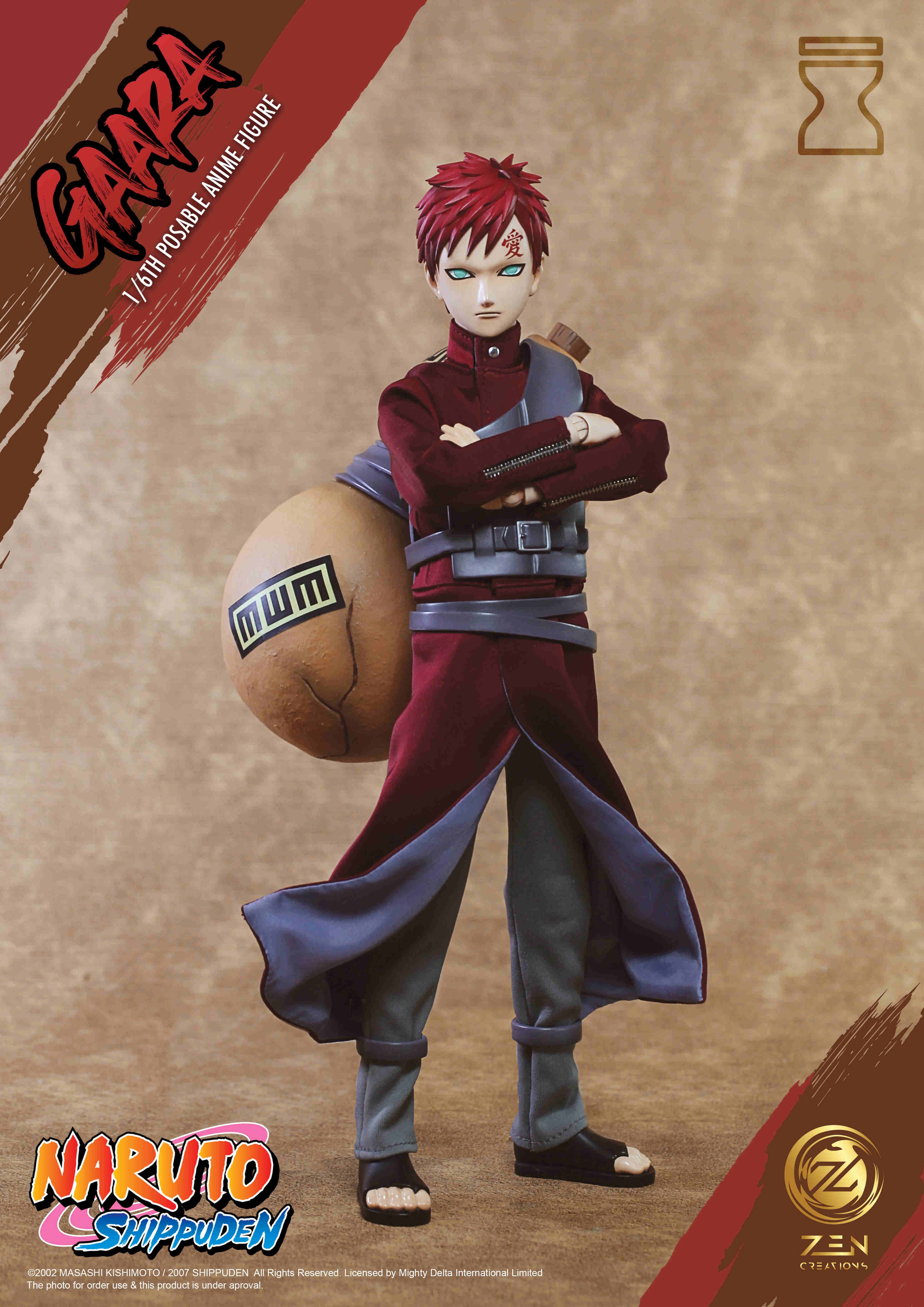 IN STOCK)Zen Creations Naruto PAF <b>Gaara</b> 1/6 Scale Action figure.