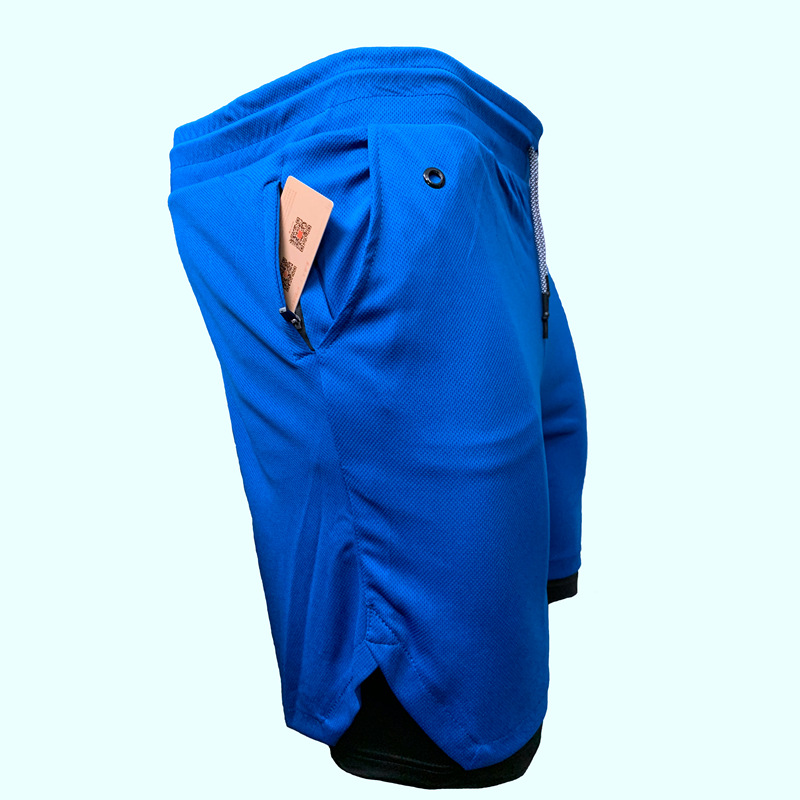 PASUXI Training Shorts Blue Detail Zipper