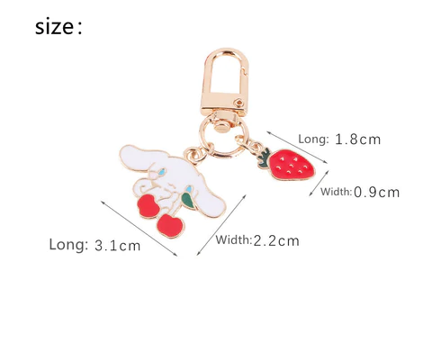 Big Ear Rabbit Love Strawberry keychain