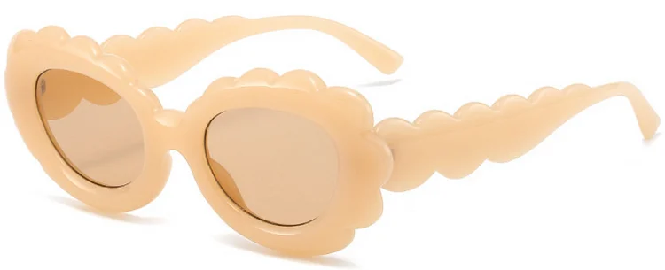 Retro Oval Women's Sunglasses Jelly Candy Colors Flower Eyewear Luxury Brand Designer Sun Glasses Men Shades