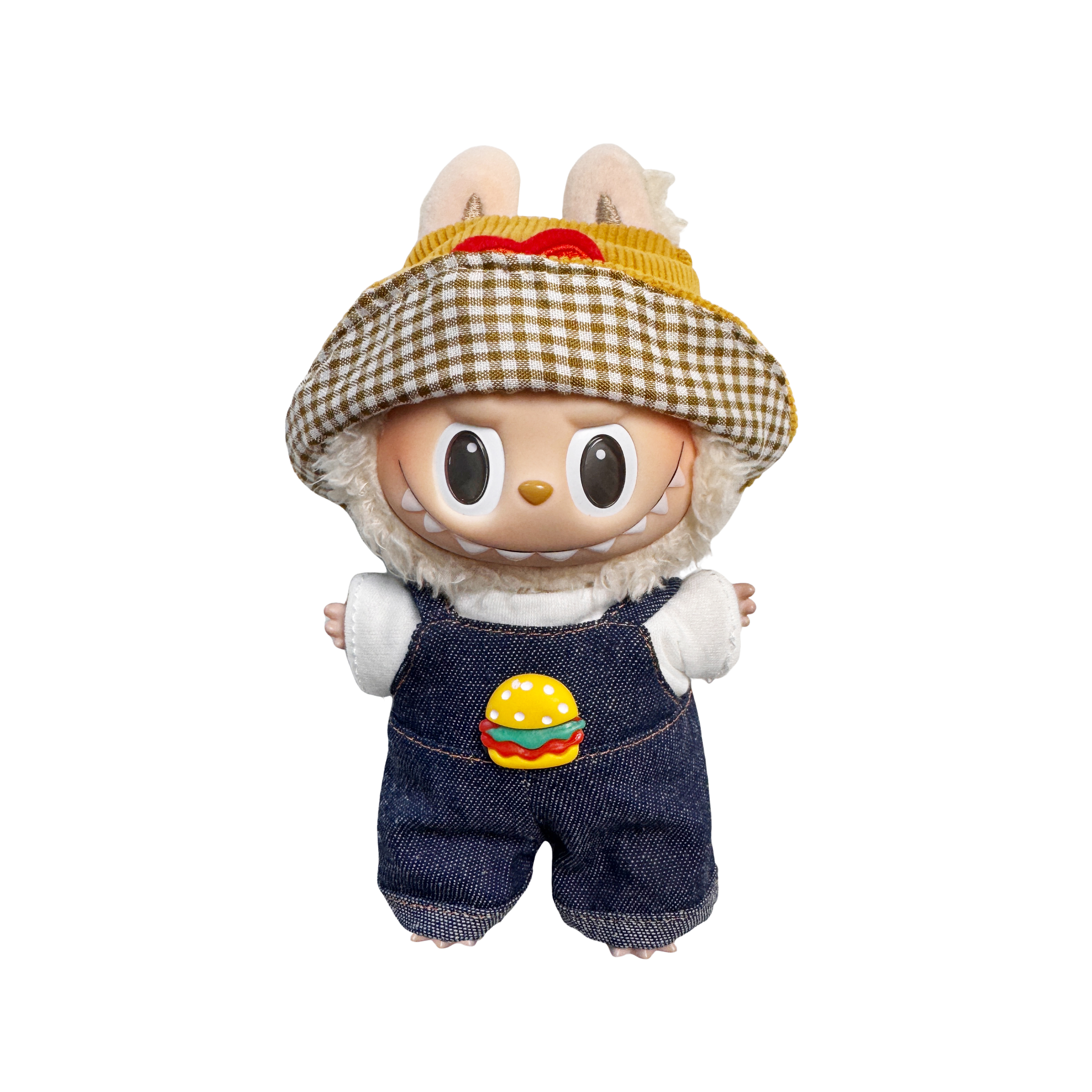 [Dress Up Doll] POP MART LABUBU THE MONSTERS Heartbeat Macaron Vinyl Face Denim Is Very Busy. Hang Tag Box 17cm