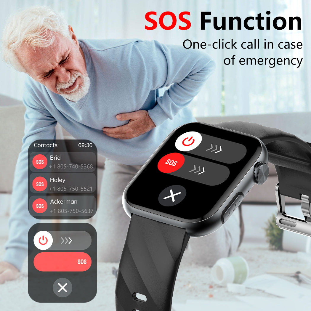 GT5 Pro Max Blood Glucose Watch With BP+HRV+ECG(EKG)+SOS+Stress+Sleep Monitoring