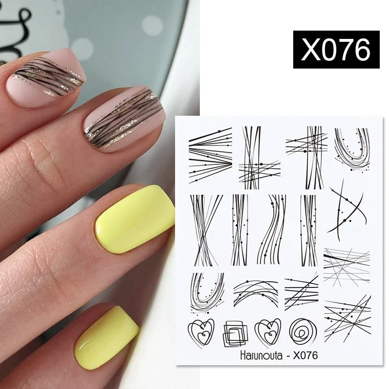 1Pc Spring Water Nail Decal And Sticker Flower Leaf Tree Green Simple Summer DIY Slider For Manicuring Nail Art Watermark