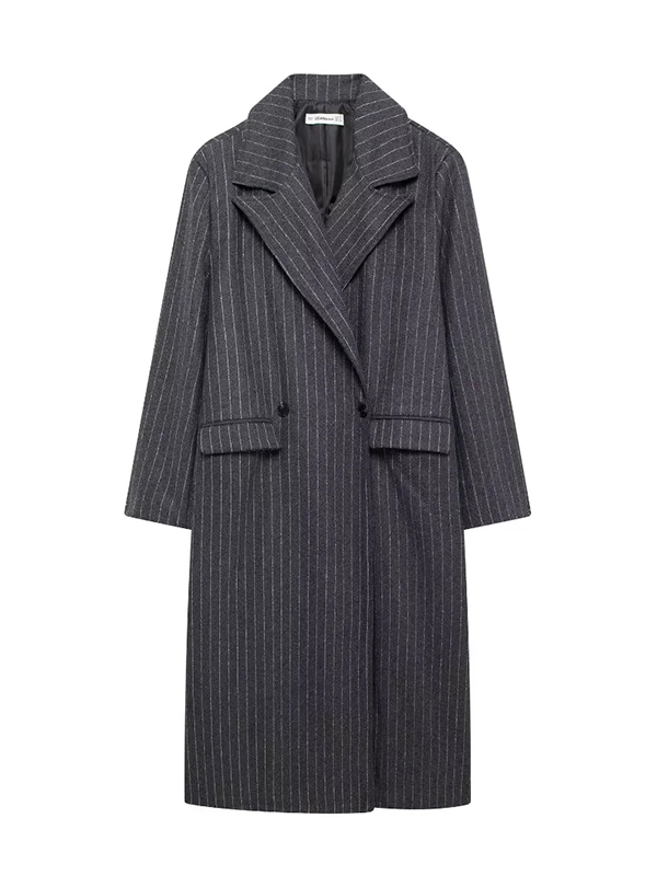 Casual Skinny Long Sleeves Striped Split-Joint Lapel Collar Blazer Mini Dresses main image 0