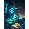 Beauty And Tiger - Round Drill Diamond Painting - 45*60CM (Big Size Partial AB Drill)