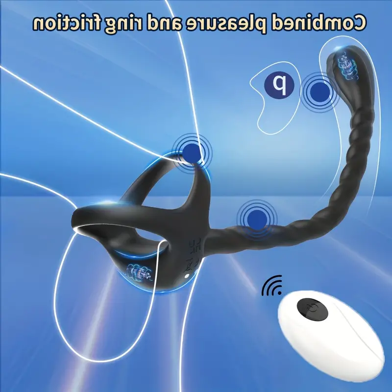 1pc vibrating cock ring prostate stimulator with double mini bullets anal adult couples sex toys for men remote control anal butt plug prostate massager penis ring vibrator male sex toy 10 modes silicone vibrators for men pleasure details 0