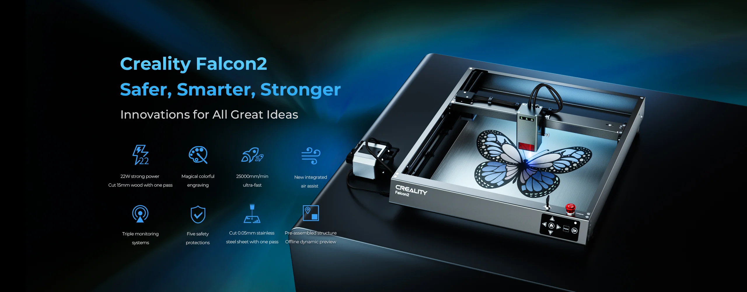 Creality Laser Falcon 2 Engraver - 22W | 3D Prima - 3D-Printers and  filaments