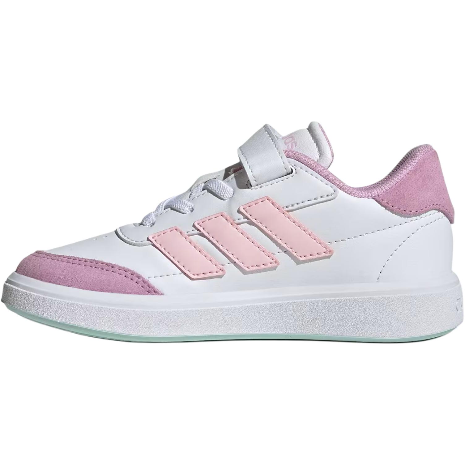 Adidas COURTBLOCK Slip Resistant Low Top Skateboard Shoes White Pink Kids'