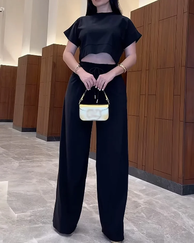 Casual solid color two piece suit