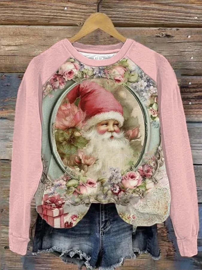 Women's Long Sleeve Scoop Neck Graphic Printed Tops