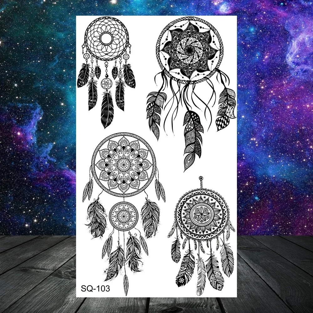 3D Constellation Rose Mountains Tatoos Temporary Tattoos For Women Men Star Moon Sun Realistic Fake Tattoo Small Washable Tatoos