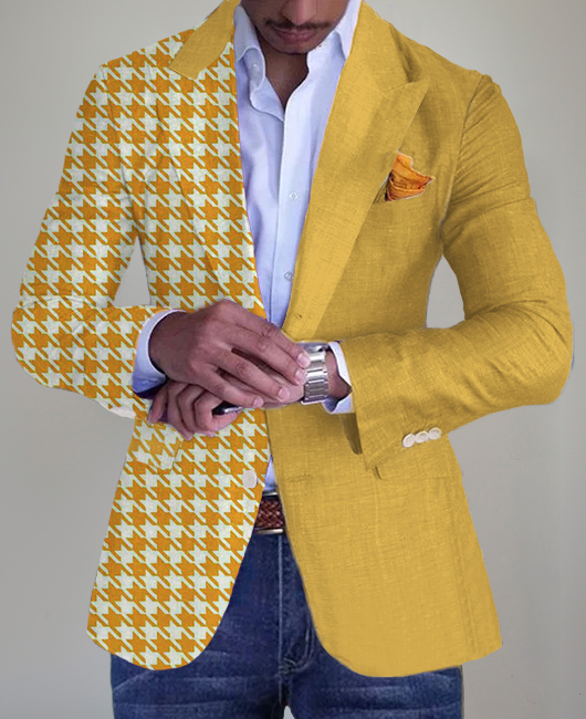 Business Houndstooth Stitching Blazer