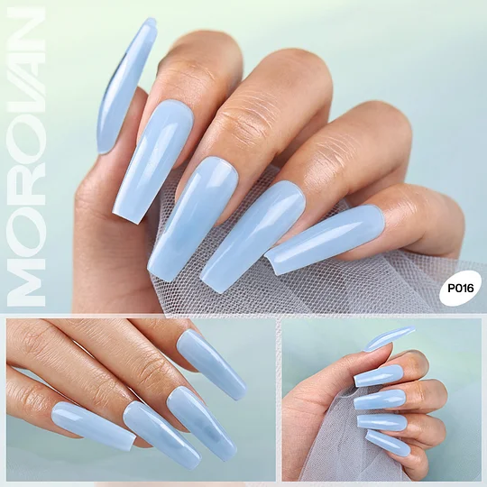 babyblue dotted nails