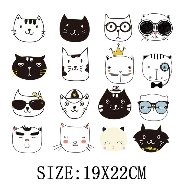 Cute Animals Heat Sticker On T-shirt DIY A-levels Iron On Transfer For Clothing Beautiful Design On Kid Clothes Patch Decoration