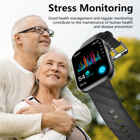 GT5 Pro Max Blood Glucose Watch With BP+HRV+ECG(EKG)+SOS+Stress+Sleep Monitoring