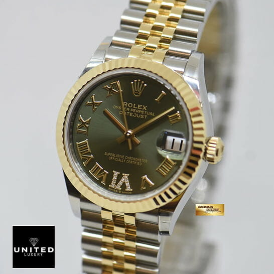 Rolex Green Dial Roman Jubilee Bracelet Replica white background