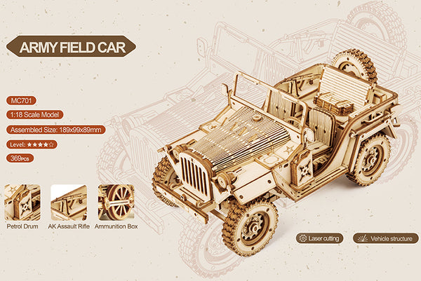 Wooden Army Jeep MC701 11