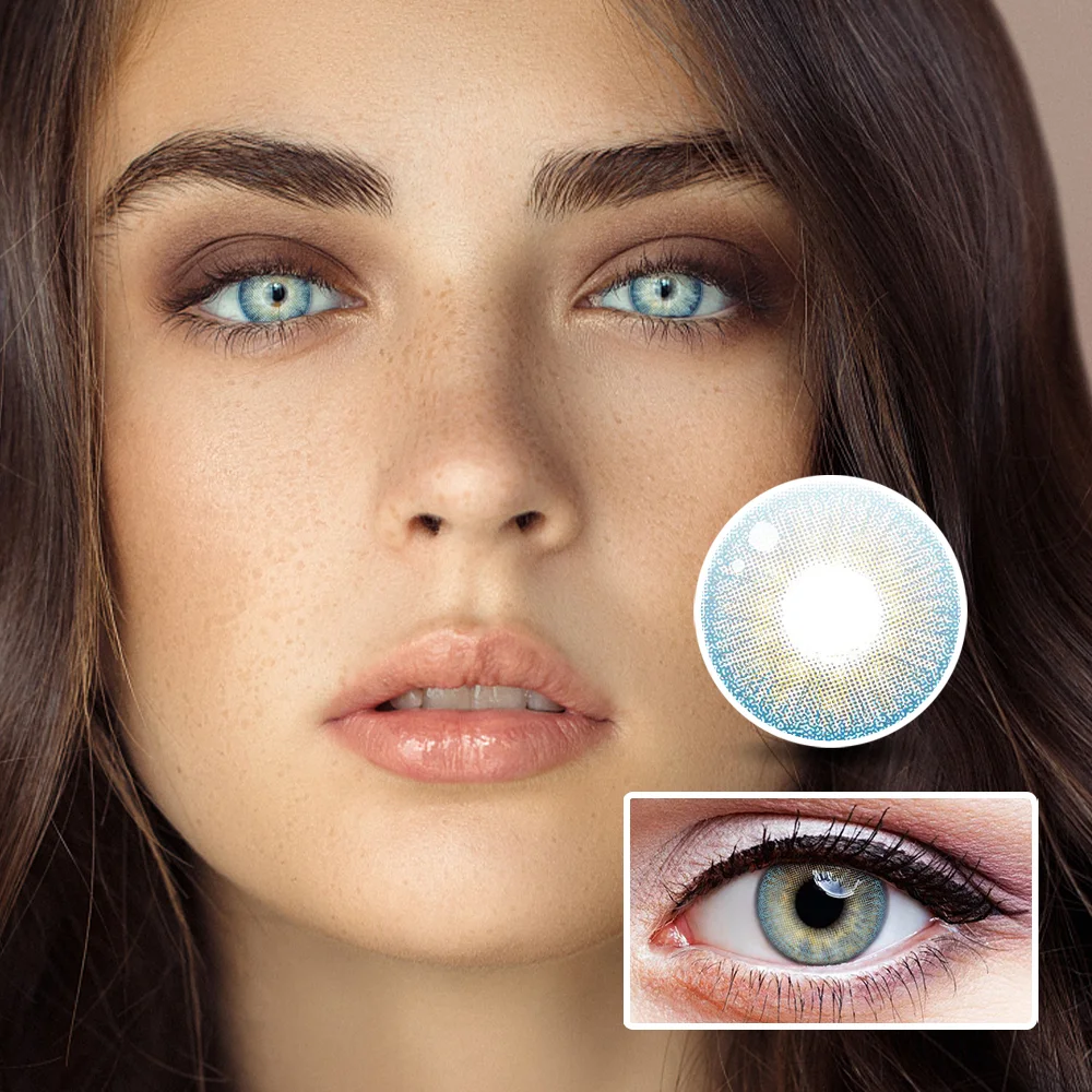 NEBULALENS Small Pineapple Gray Yearly Prescription Colored Contact Lenses NEBULALENS