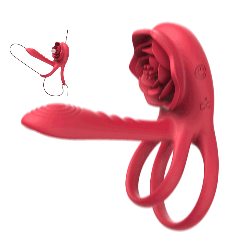 Axion 3-in-1 Male Rose Vibrating Cock Rings Couples Toys