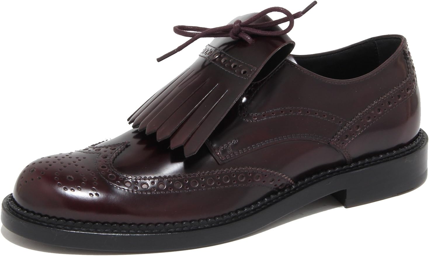 6974N scarpa uomo TOD'S bordeaux shoes man frangia removibile