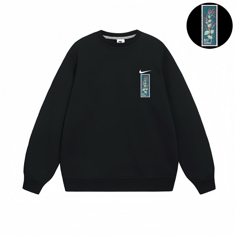 Nike Fleece Lined Thermal Pullover Long Sleeved Sweatshirt Unisex Black