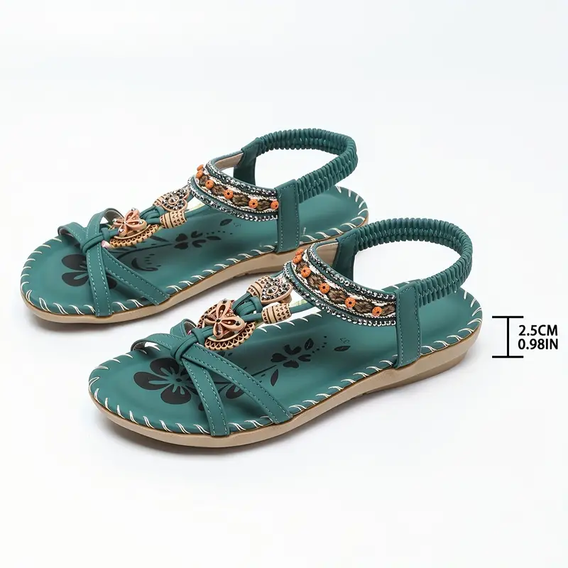 Women s Rhinestone Butterfly Flat Sandals Boho Style Open details 24