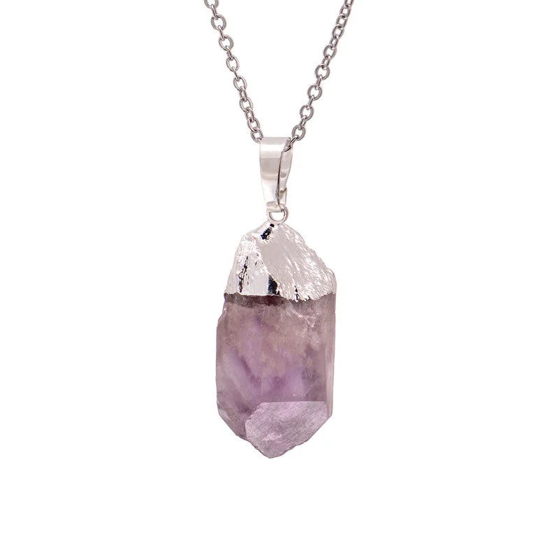 Natural Crystal Gemstone Citrine Amethyst Happiness Necklace