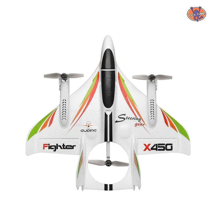 ToyTime X450 RC Airplane 2.4G 6CH Brushless Motor Aircraft Vertical Take Off Glider Fixed Wing Plane RC Drone RTF