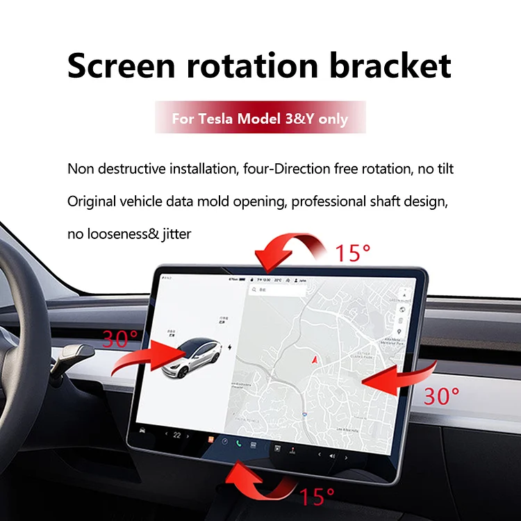 Tesla Model 3/ Y Dashboard Touch Screen Swiveling Mount Kit (V2)