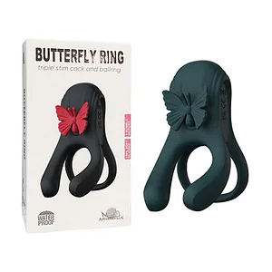 Butterfly Penis Open Cock Ring Clitoral Stimulation Vibrating Ring