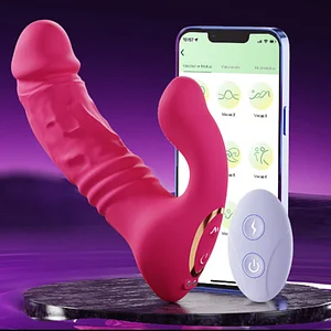 Long Distance Phone App Remote Control 3-in-1 Dildo Vibrator Couple Toy