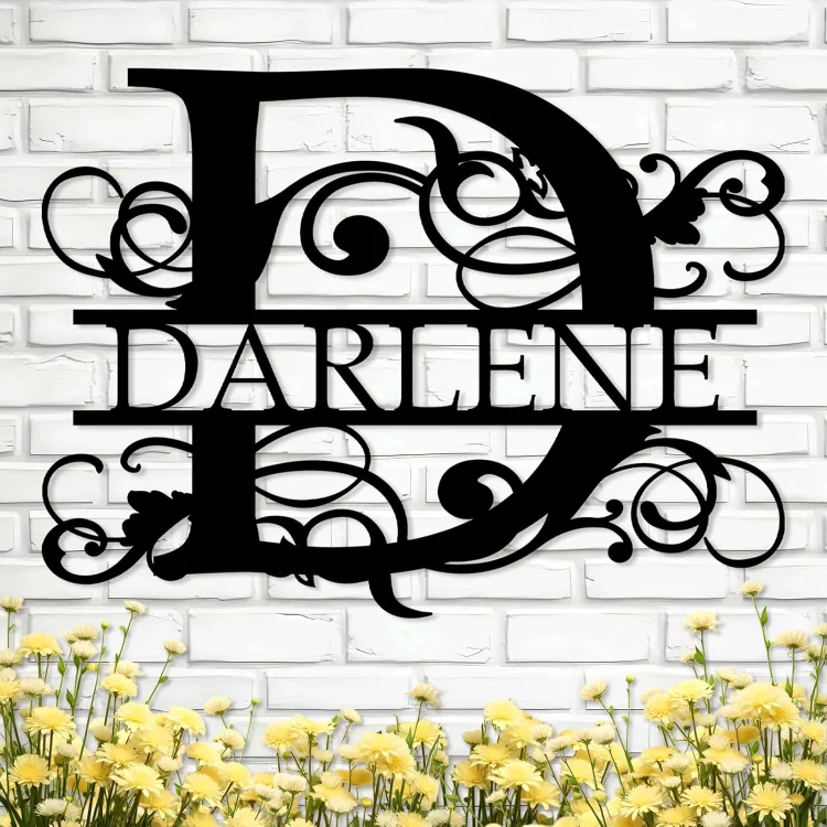 Custom Metal Signs | Metal Name Sign | Family Name Sign Wall Decor | Metal Last Name Sign | Split Letter Monogram | Outdoor Metal Wall Art | Metal Art | Personalized Wedding Gift | Housewarming Gifts