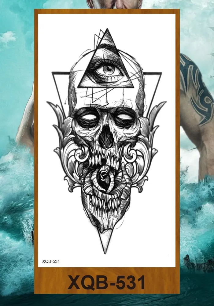 Hot Sale Temporary Tattoos Stickers Night Demon Sword Snake Men Women Girl Flower Arm Body Leg Chest Fake Tatoo Waterproof DIY