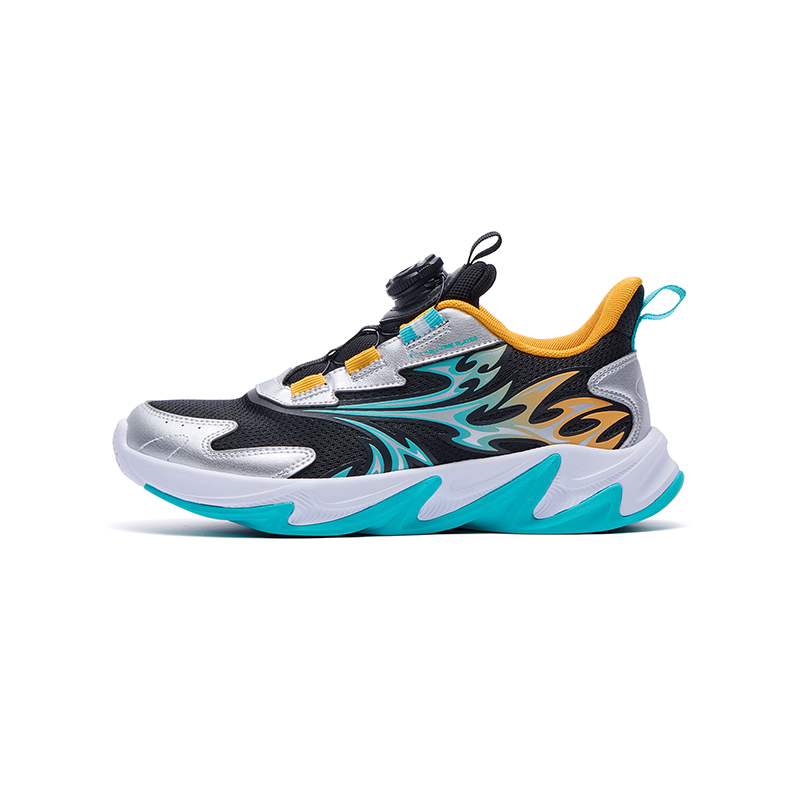 361°KIDS Anti-Slip Wear-Resistant Low-Top Kids' Running Shoes Black Silver Yellow Teenagers