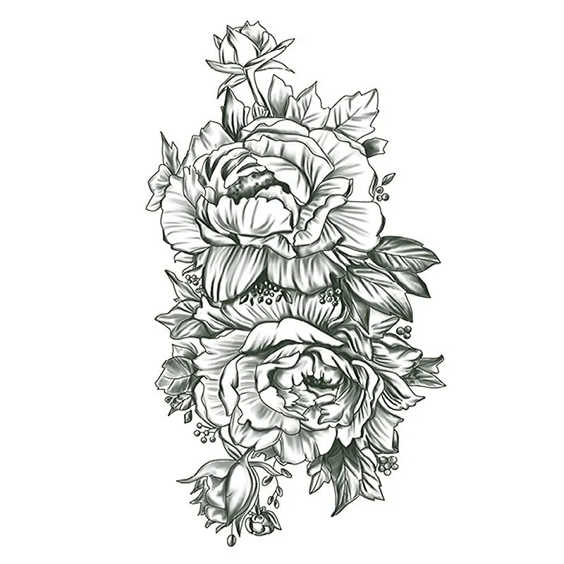 Beauty 1 Pcs Make Up Fake Temporary Tattoos Stickers Rose Flowers Arm Shoulder Tattoo Waterproof Women Big Flash Tattoo On Body