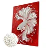 DIY Pearl Painting Lucky Koi for Home Wall Decor with Frame(40*30cm)