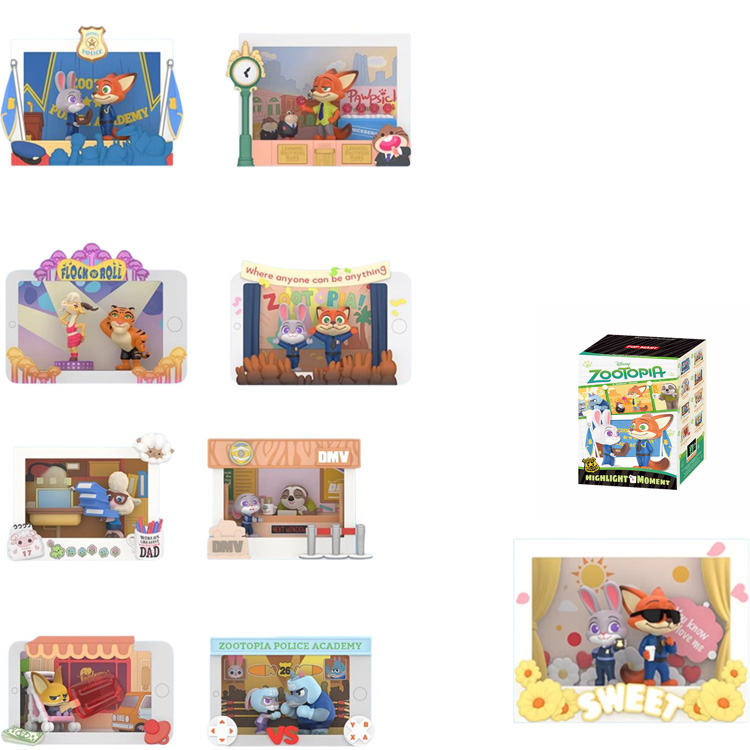 POP MART Crazy Animal City Character Highlighter Moment Blind Box Products Single Blind Box/whole Box 8 Pcs