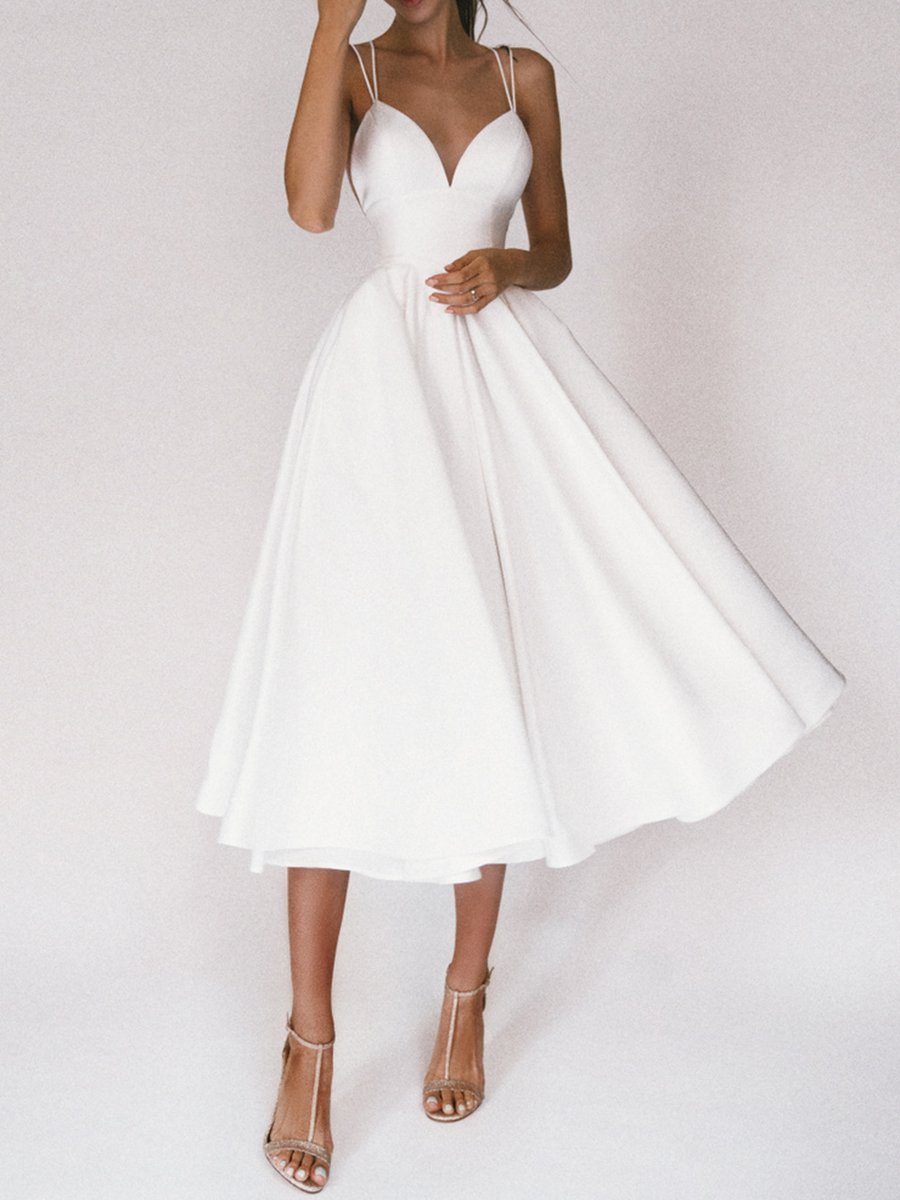 Sequined Strappy V-Neck Midi Lined Evening Dress main image 1