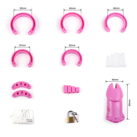 pink plastic cock cage large