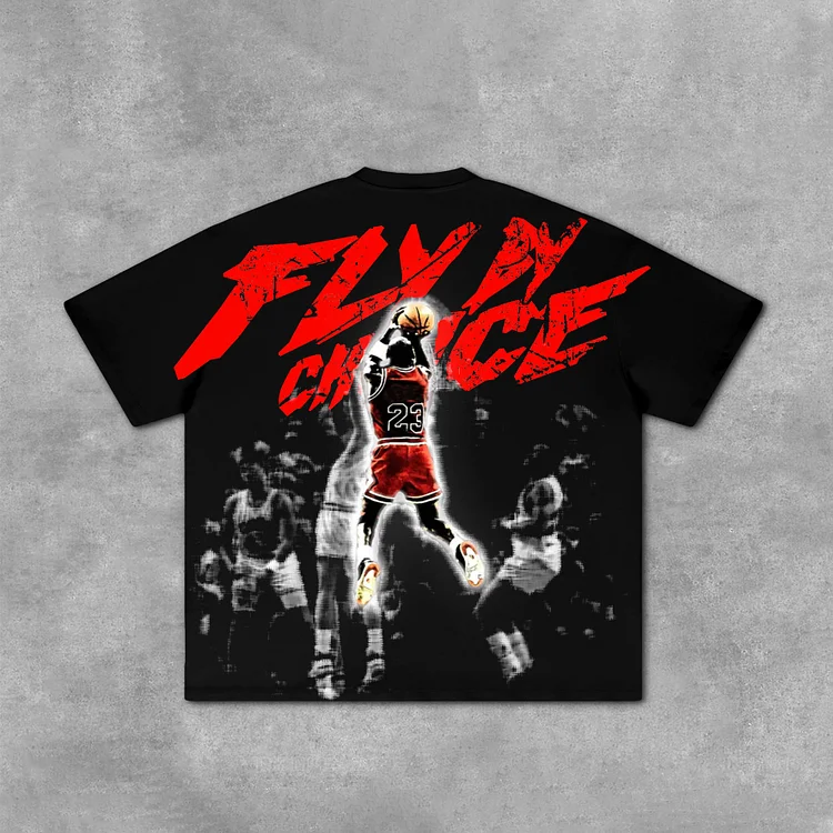 Moonsfashionss Vintage Fly By Choice 23 Basketball Star Graphic 100 Cotton T-shirt