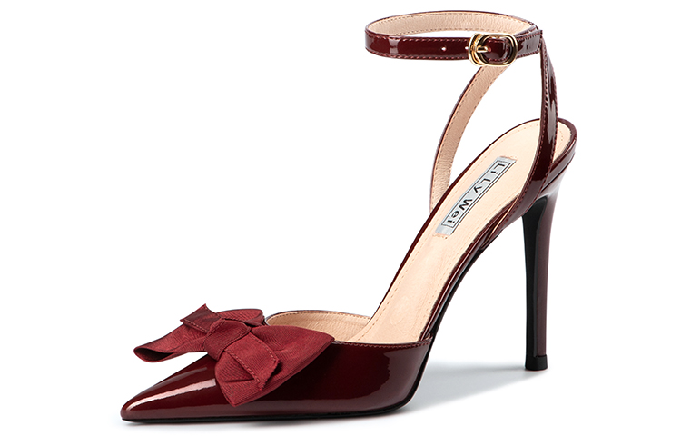 Lily Wei High Heels Women's Burgundy