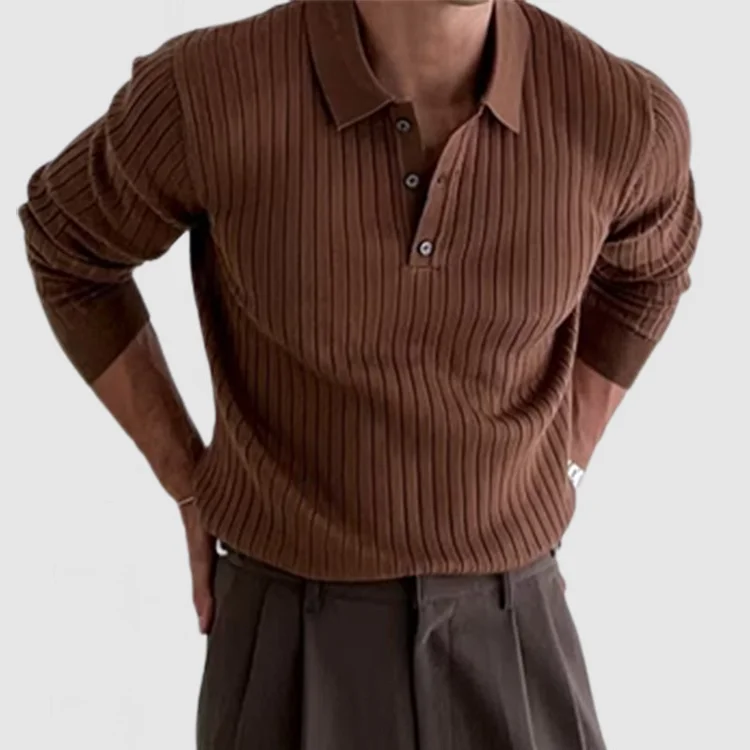 Men’s Gentleman Polo Neck Long Sleeve Sweater