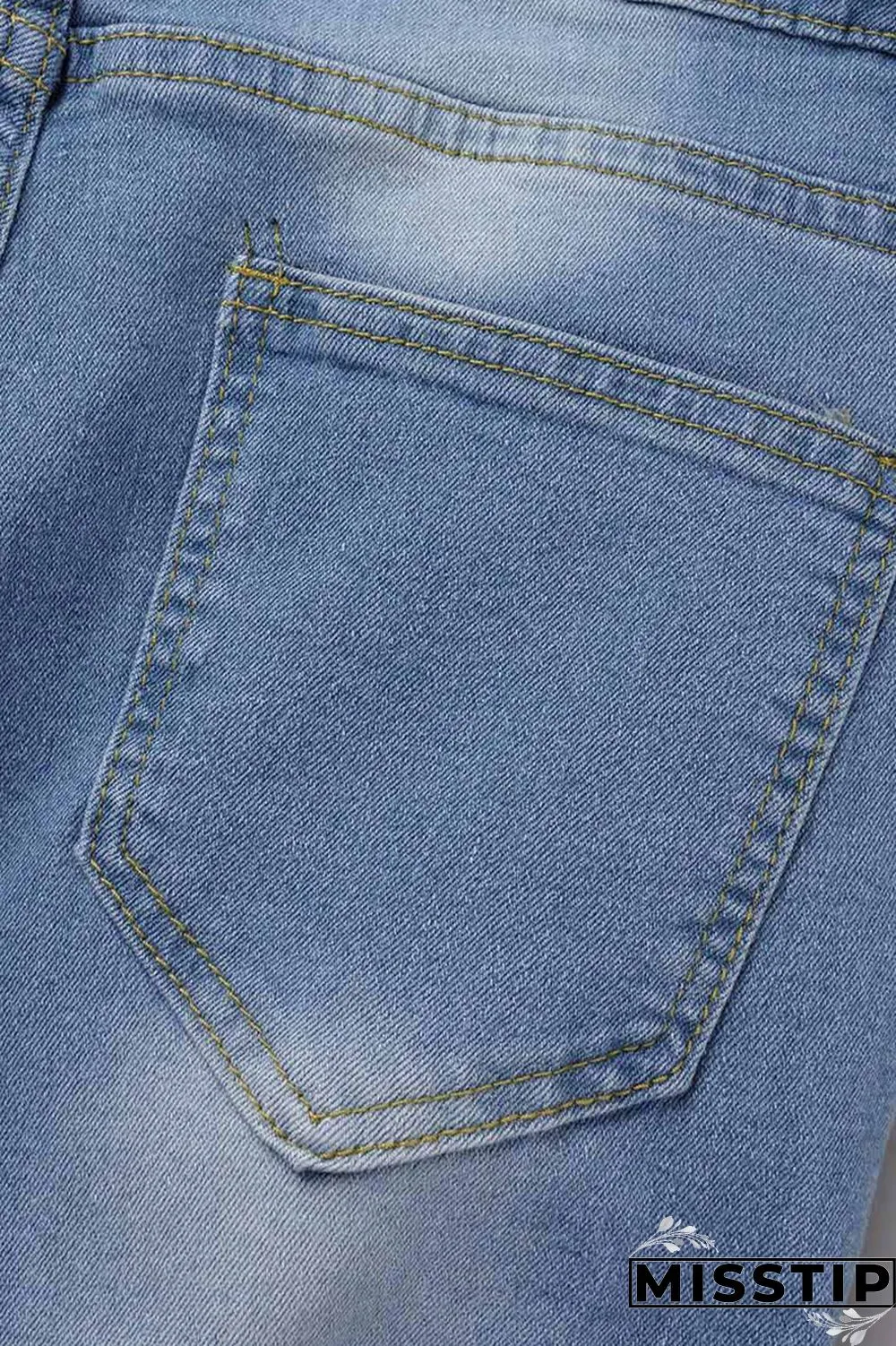 Black Fashion Casual Solid Patchwork High Waist Skinny Denim Jeans