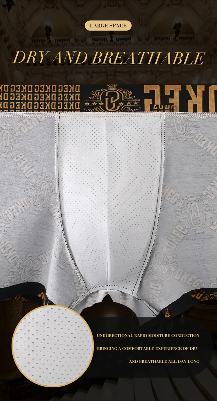 1 5pcs mens luxurious black golden print cotton boxer briefs antibacterial breathable comfy boxer trunks elastic shorts mens casual underwear details 6