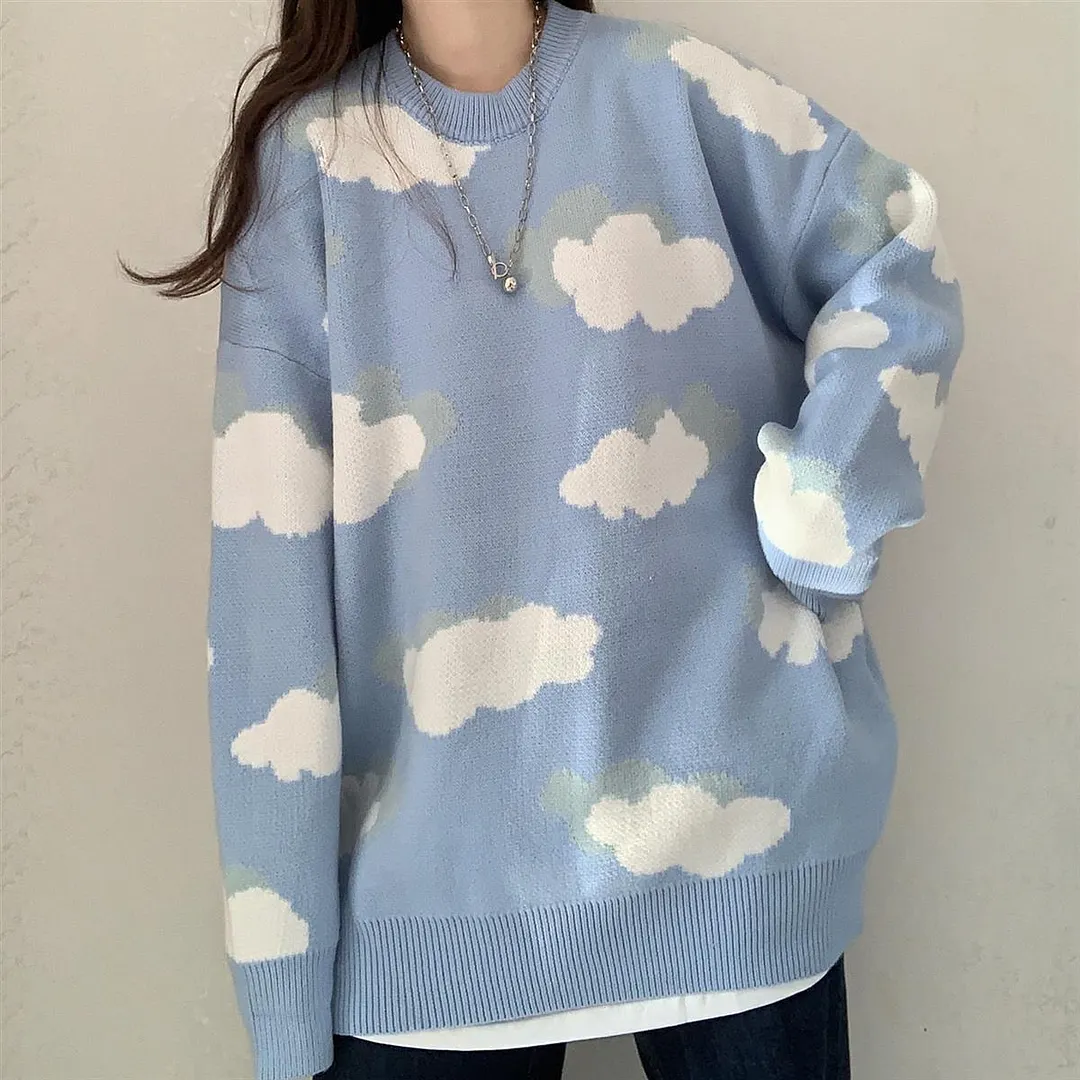 Sweaters Women Harajuku Lovely Knitted Sweaters Loose Women Pullover Autumn Winter Knitwear Casual Korean Tops  Pull Femme